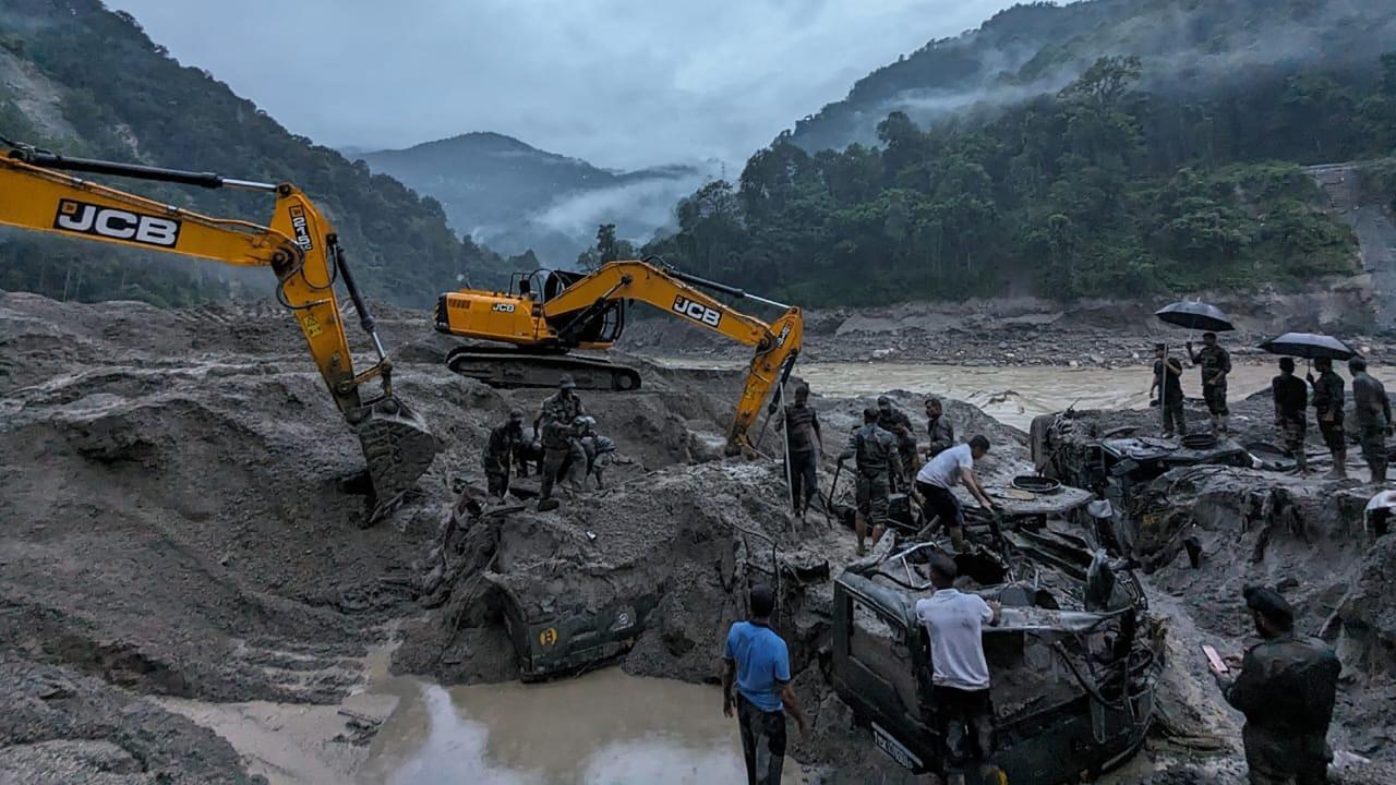 IN PHOTOS: Toll in Sikkim flash flood rises to 14, 102 people still missing
