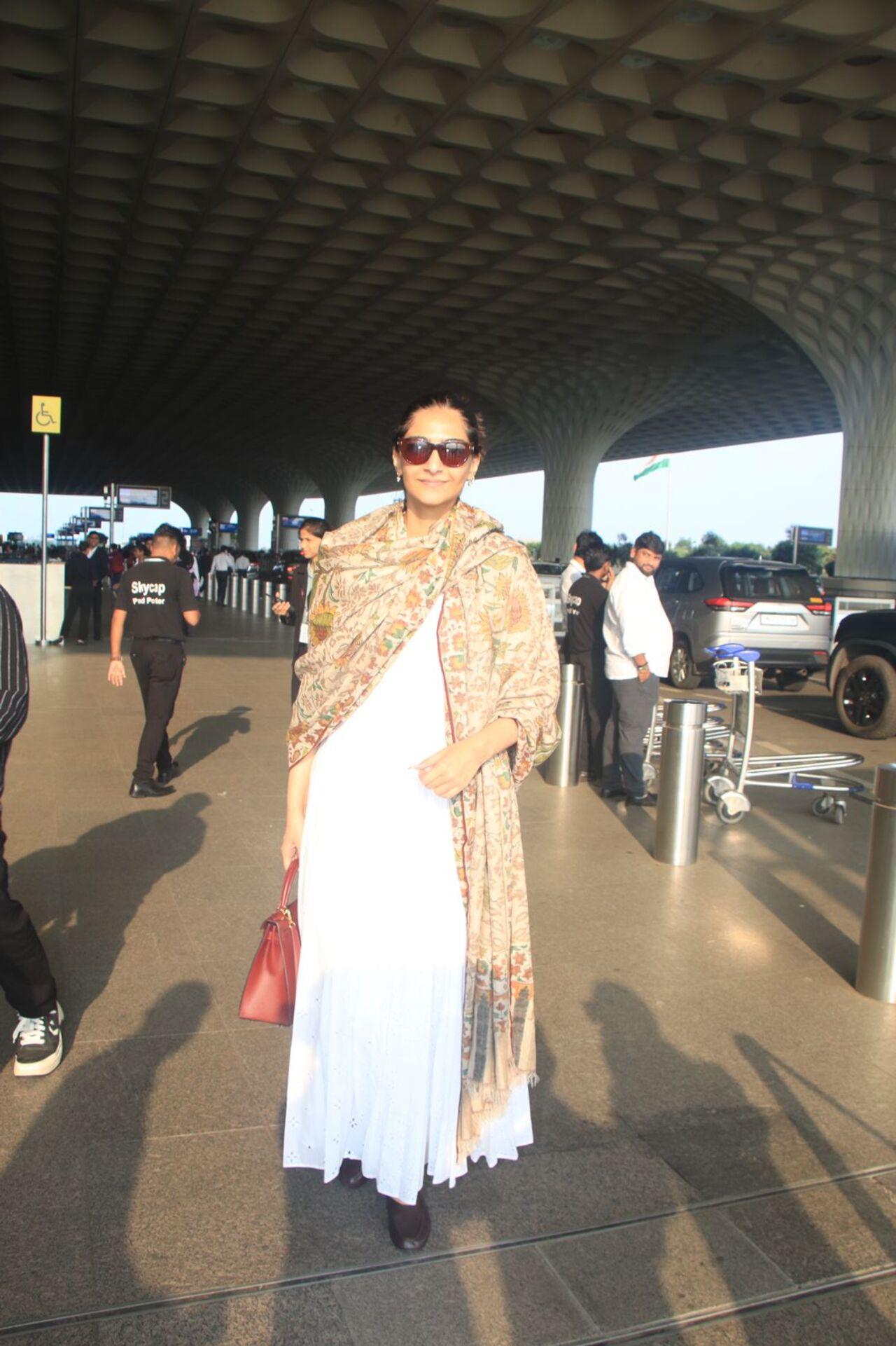 Sonam Kapoor headed out of Mumbai this afternoon