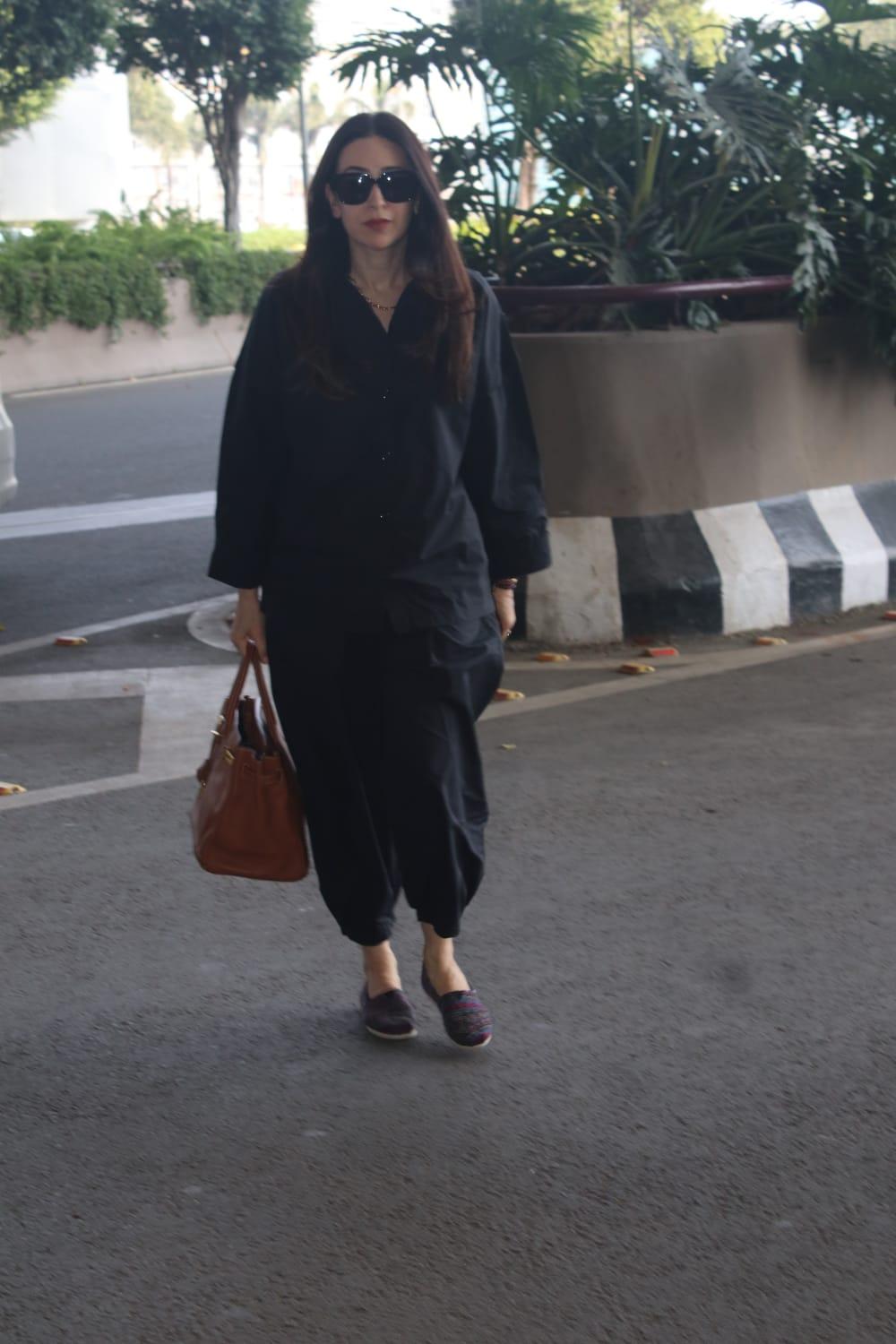 Karisma Kapoor was pictured arriving at the airport