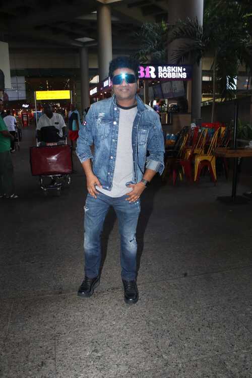 Hit music maker DSP was spotted at the Mumbai airport earlier today