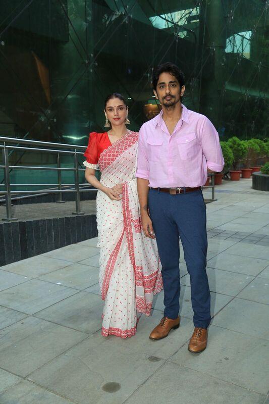 Actors and couple Aditi Rao Hydari and Siddharth arrived together for the screening of Shyam Benegal's film 'Mujib'
