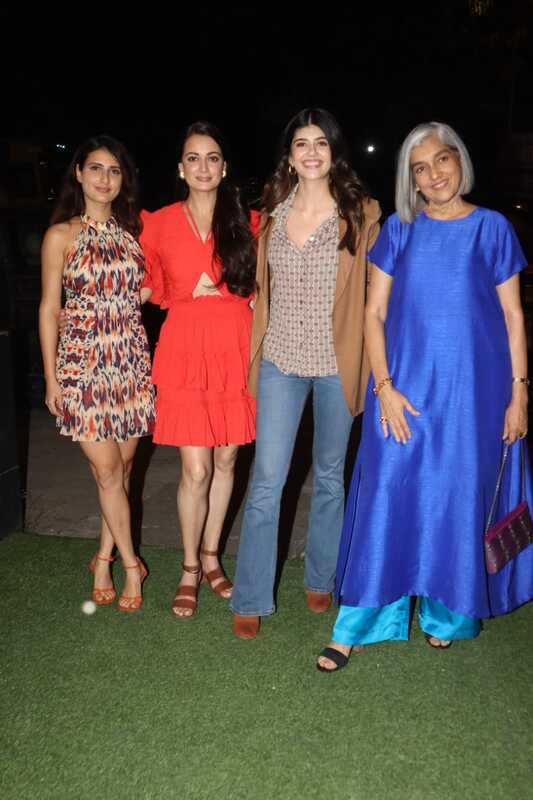 The cast of 'Dhak Dhak' Fatima Sana Shaikh, Dia Mirza, Sanjana Sanghi and Ratna Pathak Shah spotted in the city to celebrate their recently released film