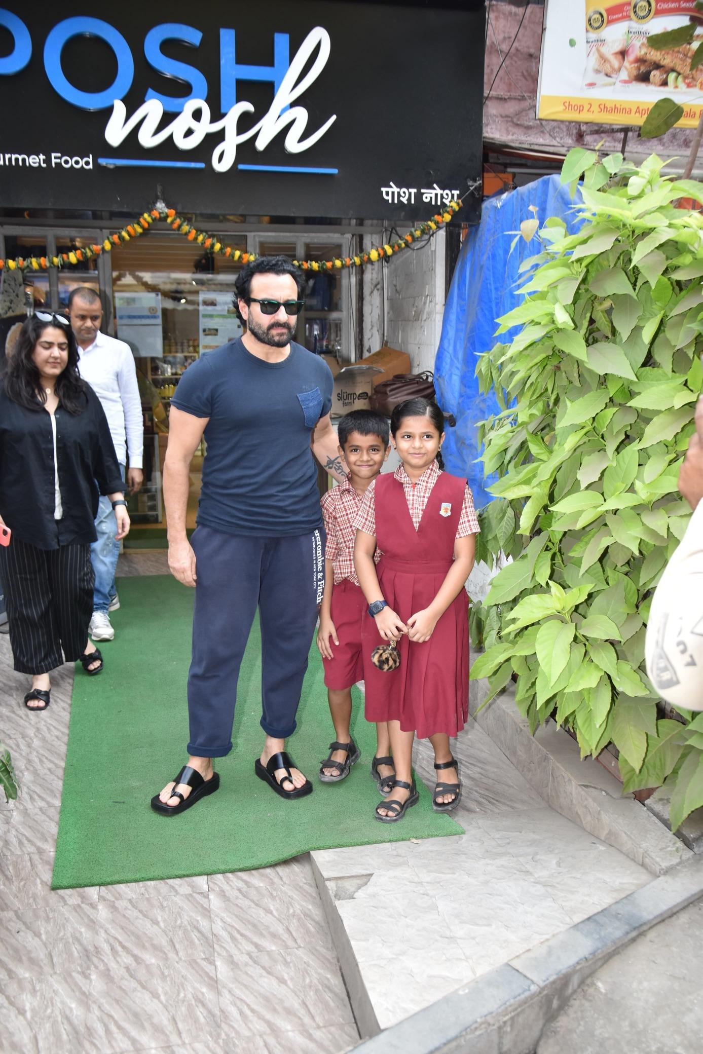 Saif Ali Khan obliged for pics with some school kids as he stepped out in the city