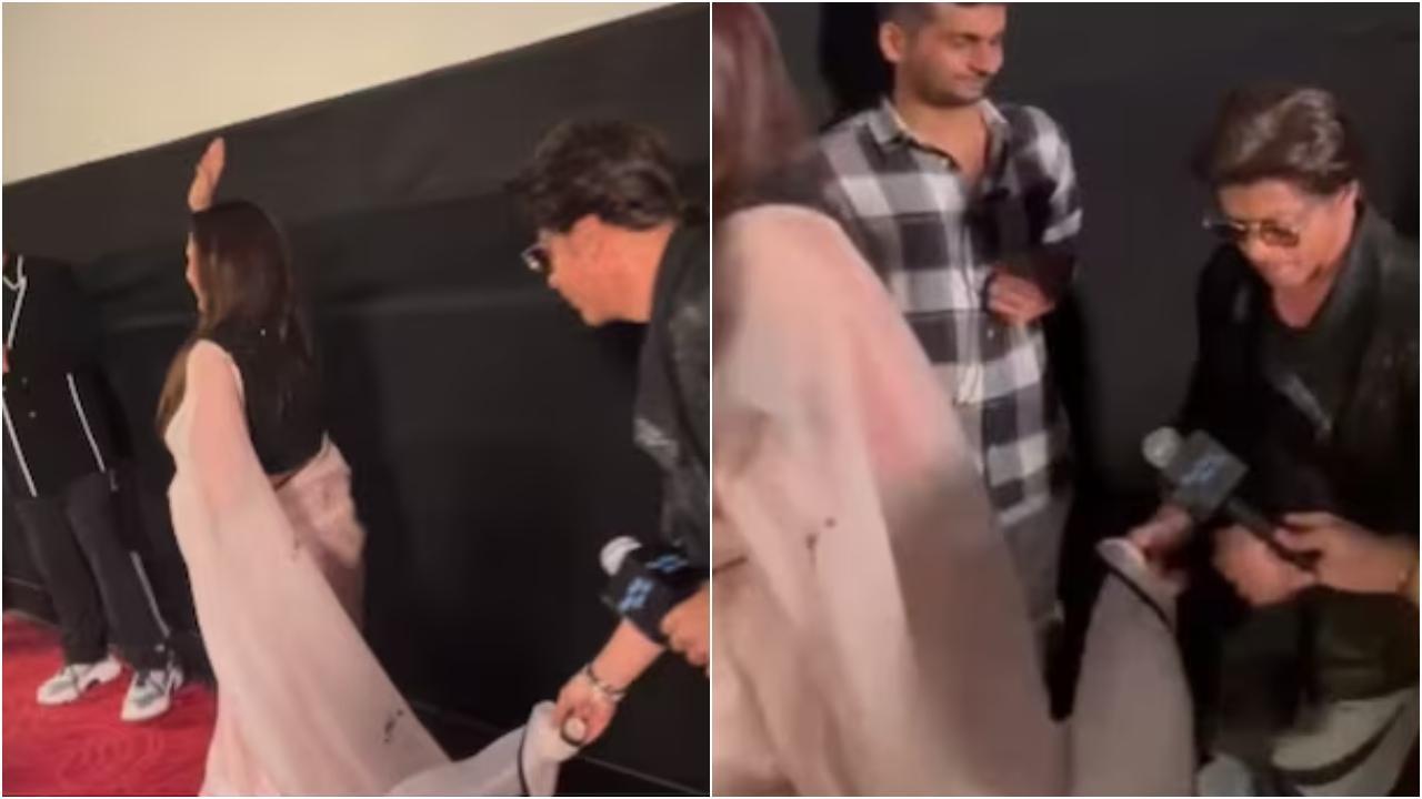 25 years of Kuch Kuch Hota Hai: Shah Rukh Khan holds Rani Mukerji's pallu, walks behind her at fan screening