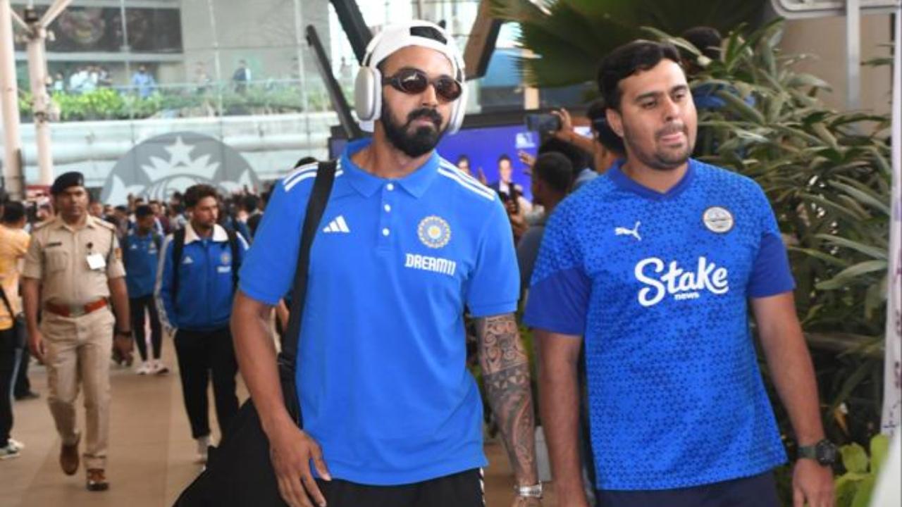 India's stylish batter KL Rahul who has been consistently performing for the team lands in Mumbai. KL accompanied skipper Rohit Sharma and scored 39 runs against England. Rahul's knock was as important as Surya's knock of 49 runs