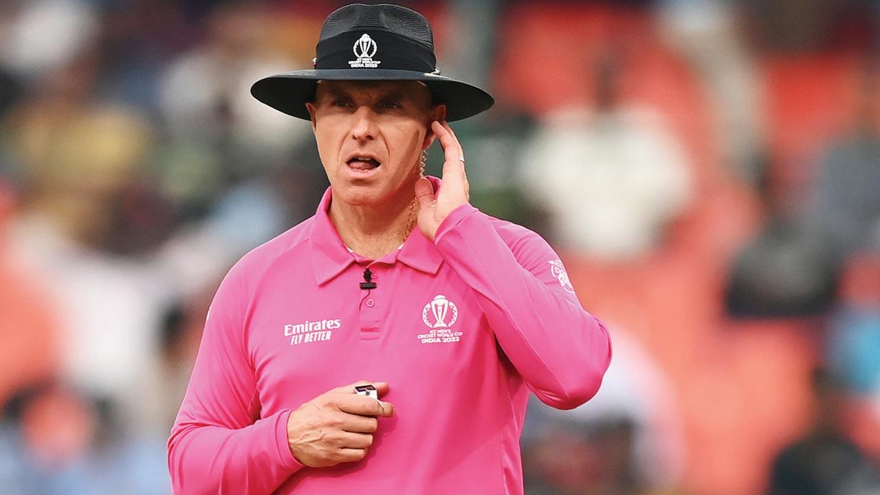 Umpire Alex Wharf who was in charge during the Pakistan v South Africa match in Chennai