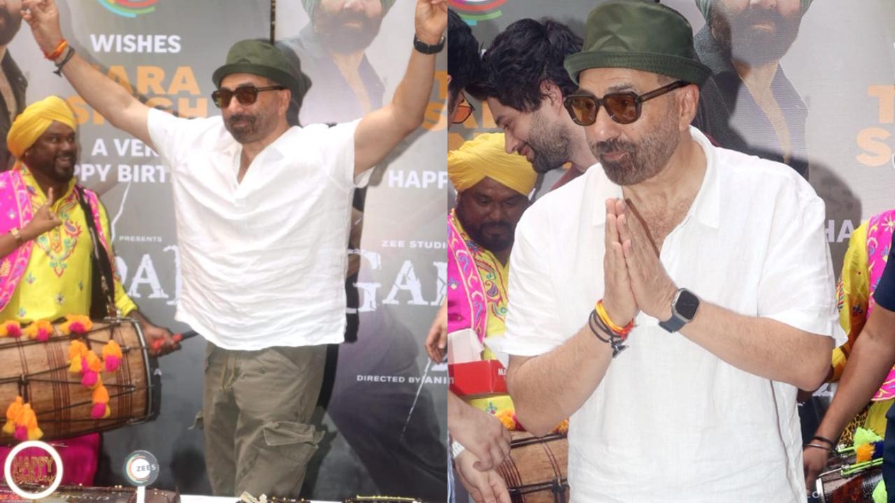Sunny Deol Birthday 2023: Gadar star dances to dhol, cuts 2 cakes with sons