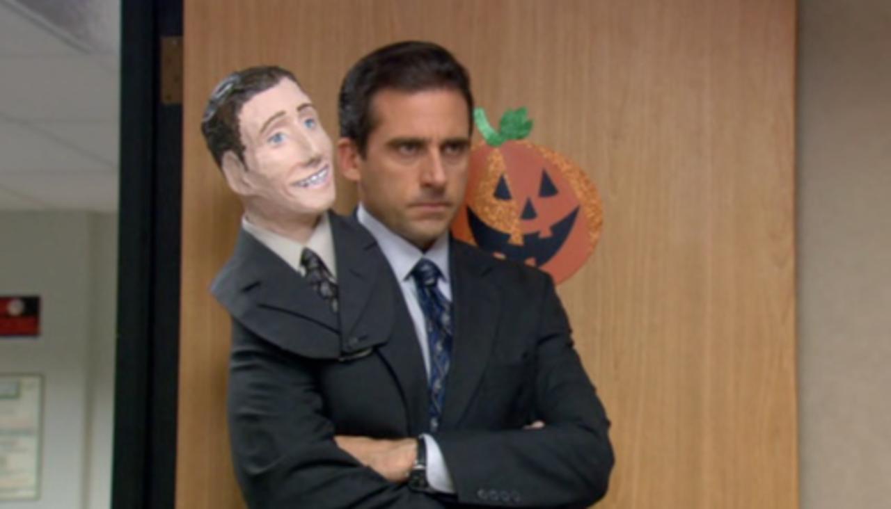Halloween from The Office 
The corporate office tells Michael Scott he has until the end of the day to fire someone in the office, but true to character, he drags his feet. The hilarity and drama are amped up when Michael tries and fails to terminate several of his employees