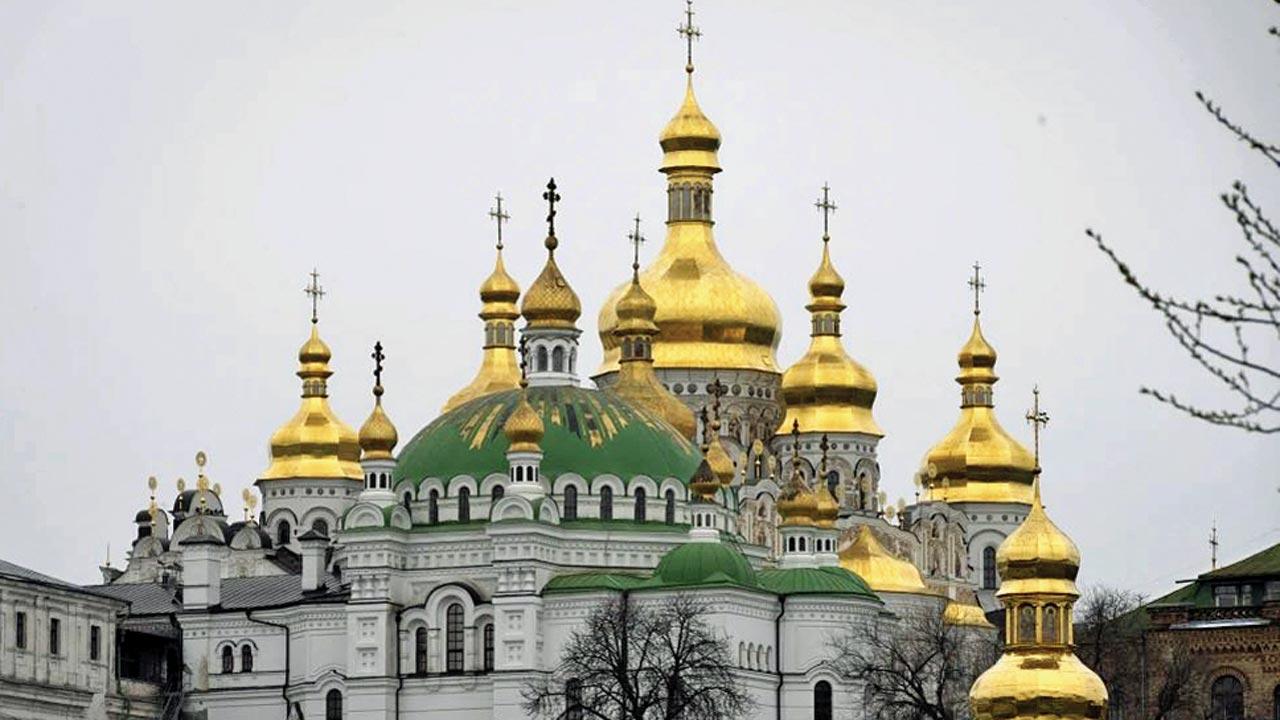 The Monastery of the Caves, one of the holiest sites of Eastern Orthodox Christians. Pic/AP