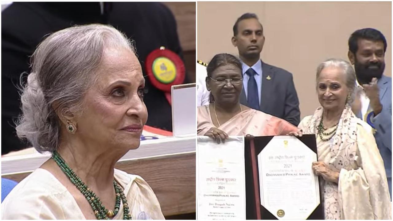 An emotional Waheeda Rehman receives Dadasaheb Phalke Lifetime Achievement Award