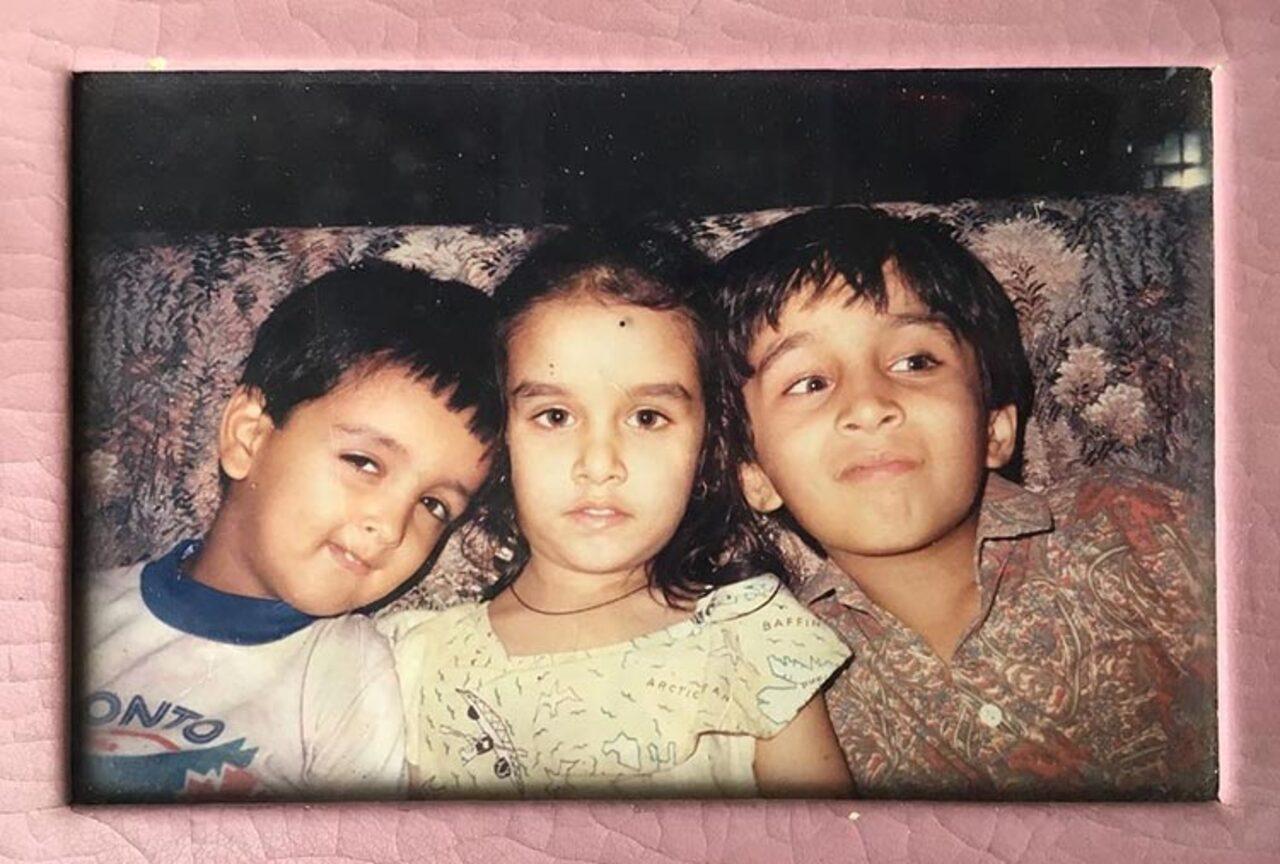 Shraddha Kapoor shared a nostalgic photo on her Instagram for Rakshabandhan, featuring her brother Siddhanth Kapoor and cousin Priyaankk Sharma. The trio looks incredibly adorable in this throwback picture. 