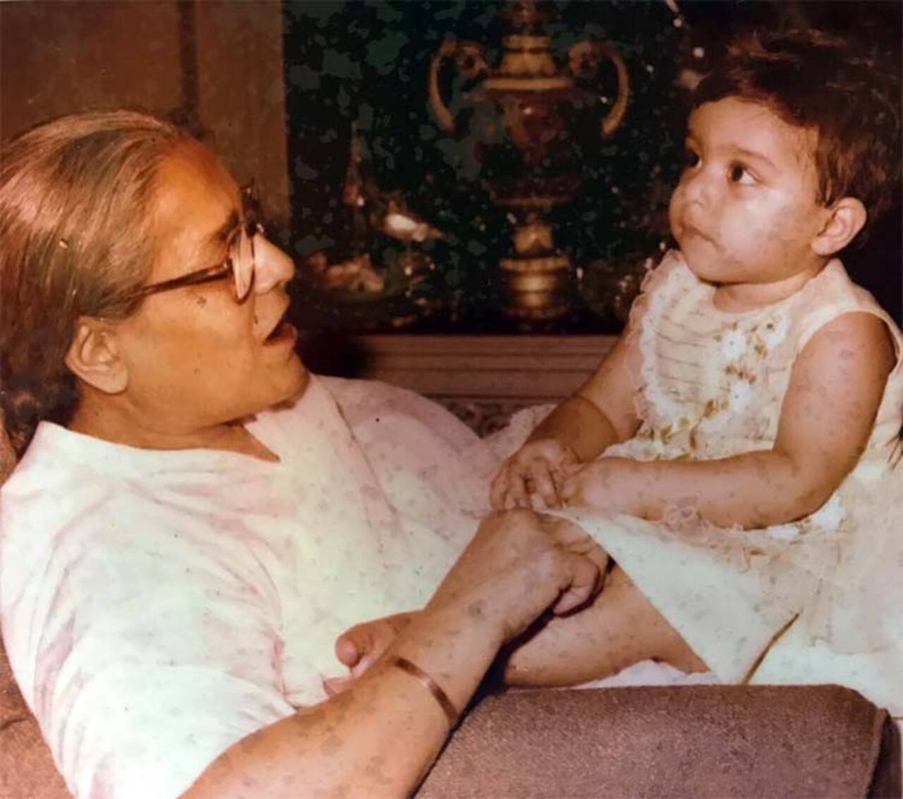 Soha Ali Khan took to Instagram to post a heartwarming photo of her story session with her grandmother. 