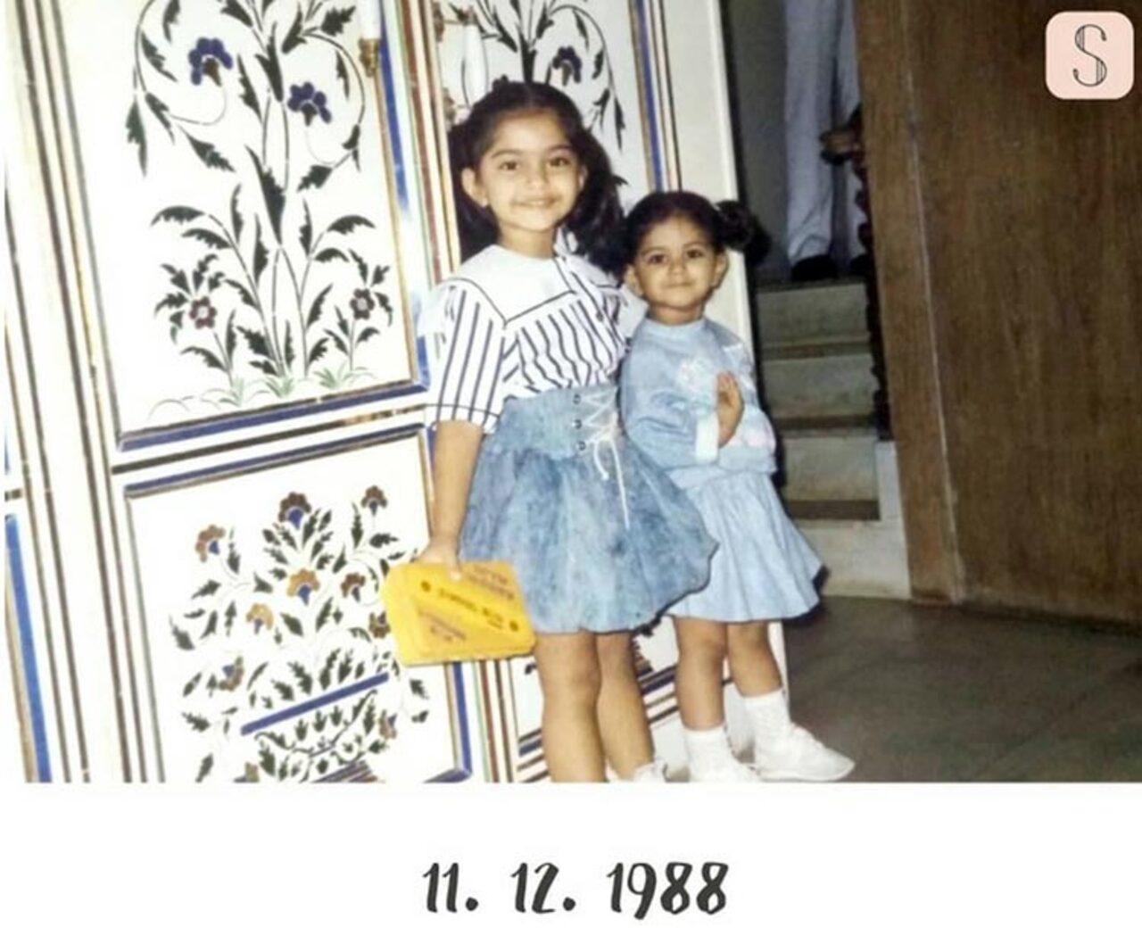 Sonam and Rhea Kapoor look like porcelain dolls in this photo. However, Sonam attests that they were definitely up to something mischievous! “We may look super innocent but I can tell we were up to something naughty in this photo!