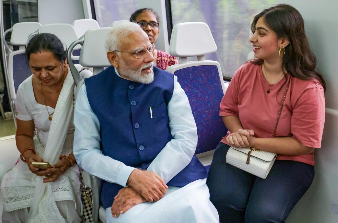 PM inaugurates extension of the Delhi Metro's Airport Line, takes metro ride