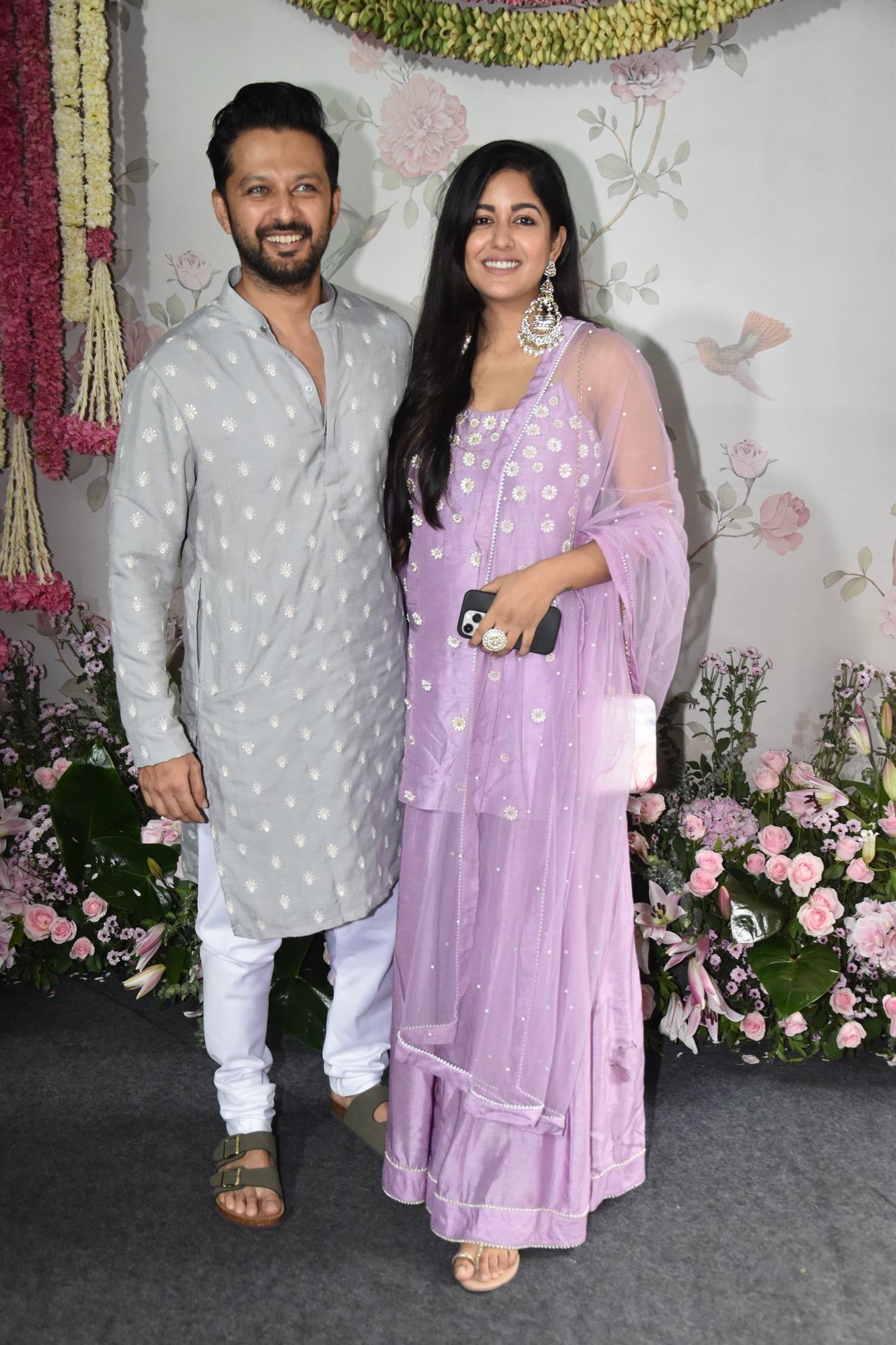 Ishita Dutta Sheth and Vatsal Seth made a stylish appearance as the two attended Arpita Khan's Ganpati celebration