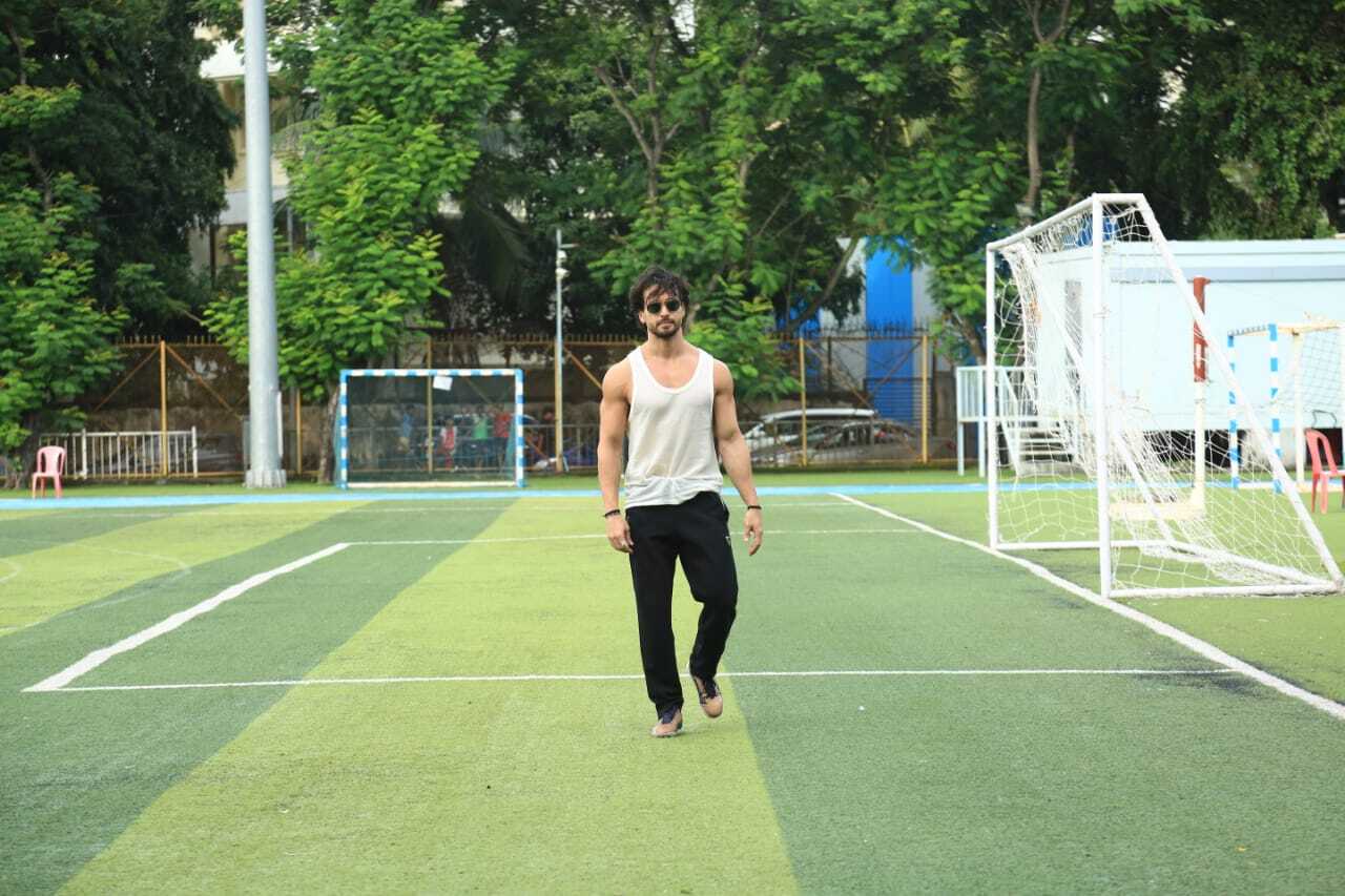 Tiger Shroff was snapped during a football practice session