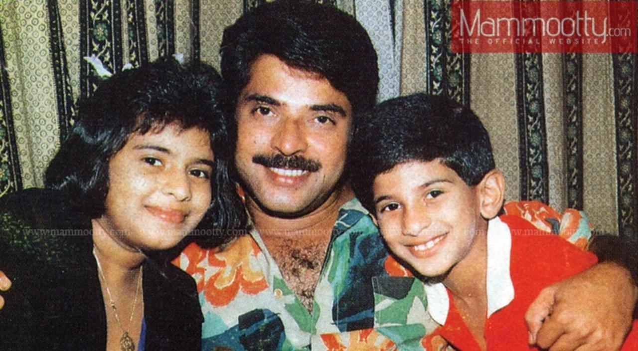 Mammootty with his kids Dulquer and Surumi