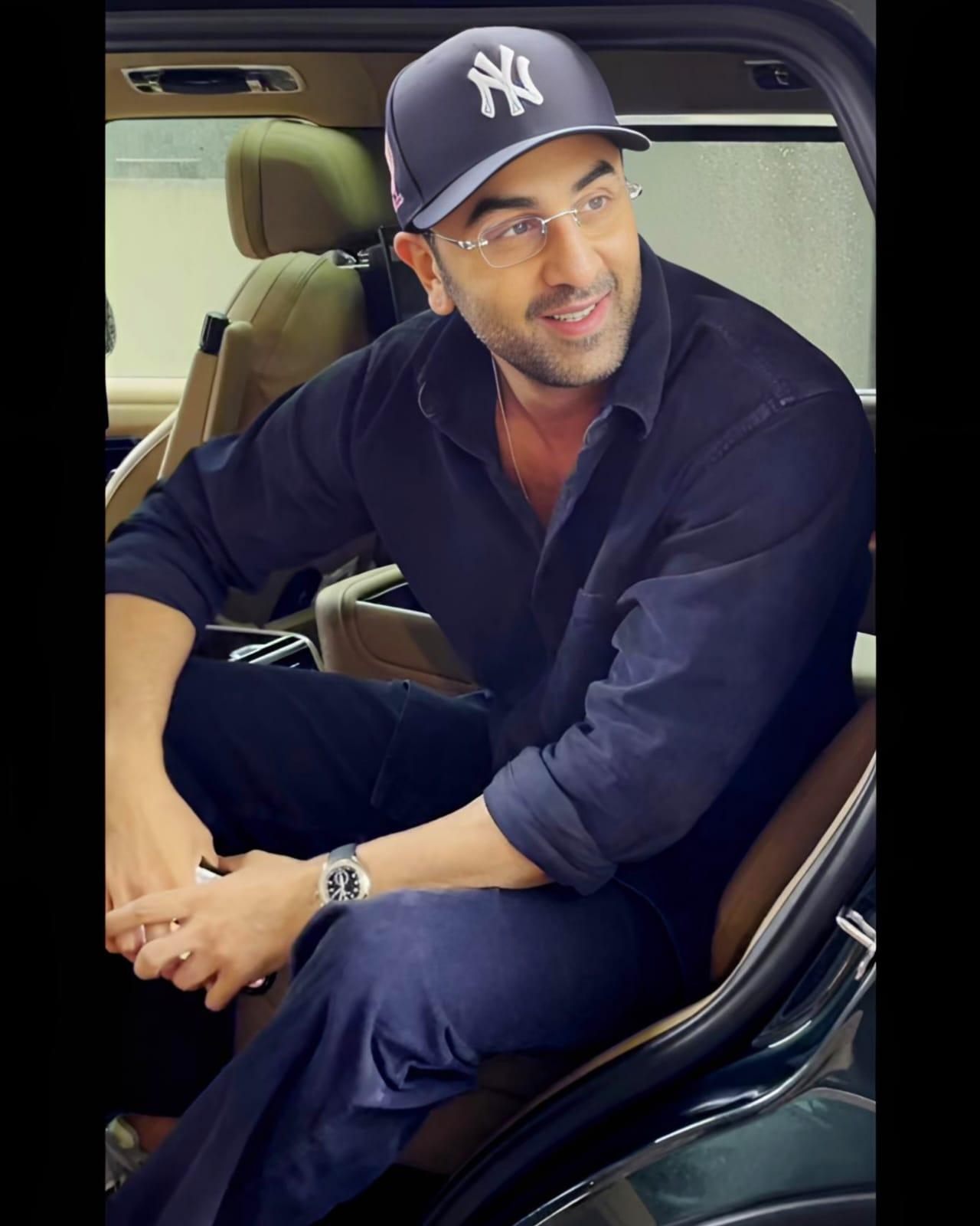 The actor was clicked wearing an all-black outfit with a matching cap