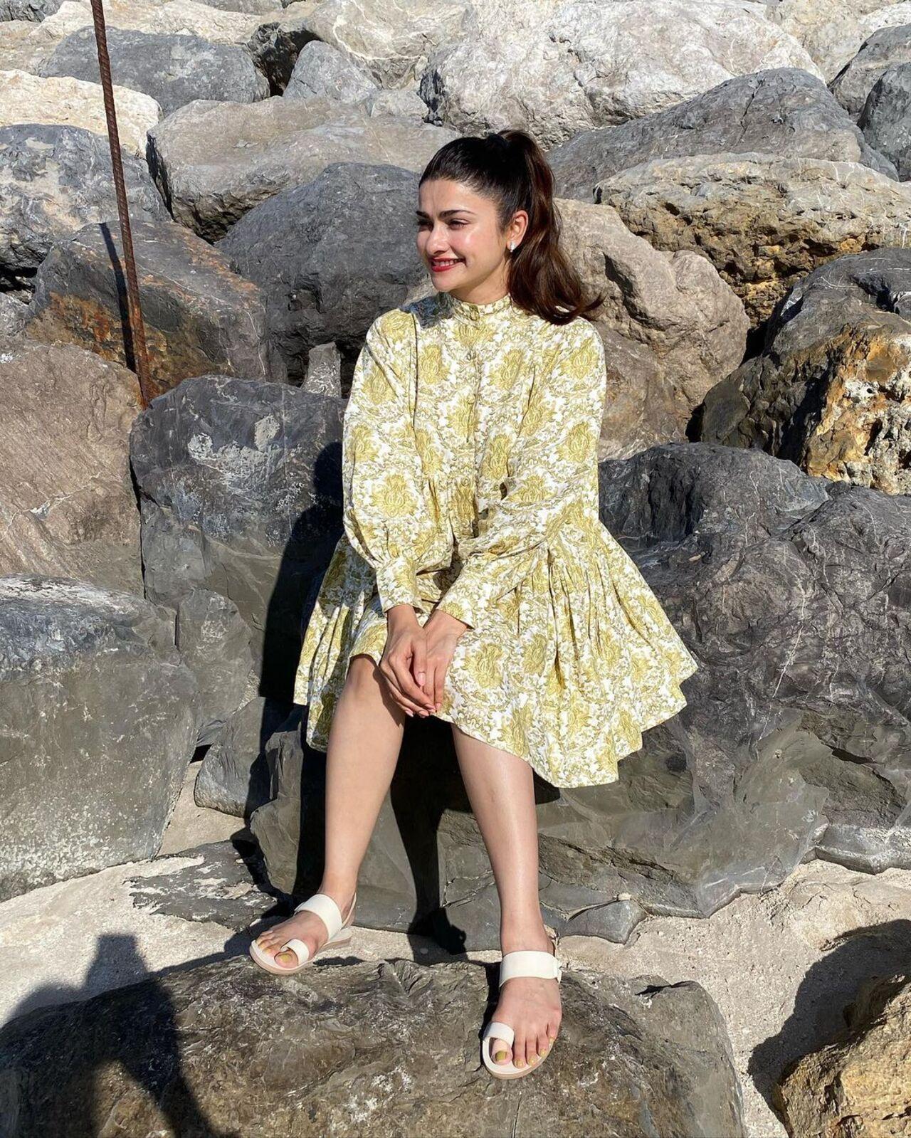 Prachi Desai looks amazing as she posed in front of a beautiful backdrop