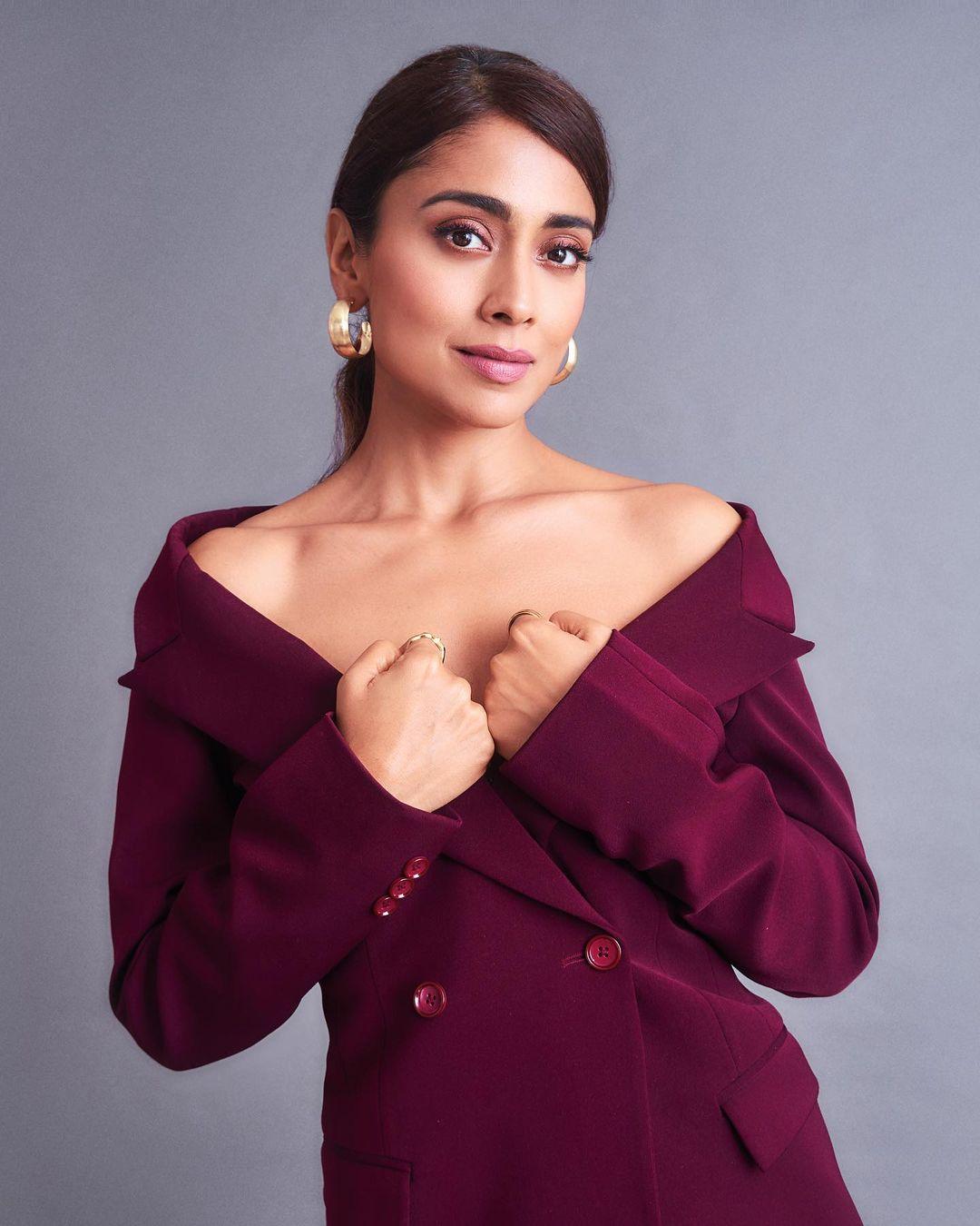 The Indian actress recently stepped out in a bold and chic purple pantsuit look that's bound to leave you mesmerized. 