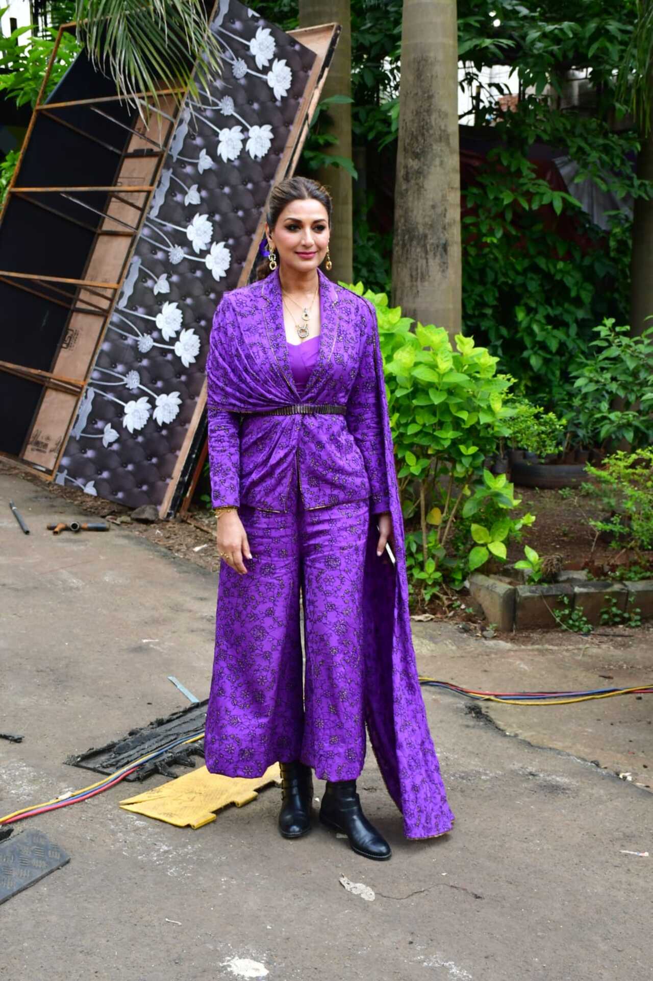 Sonali Bendre raised the temperature as she got clicked in a stunning purple dress