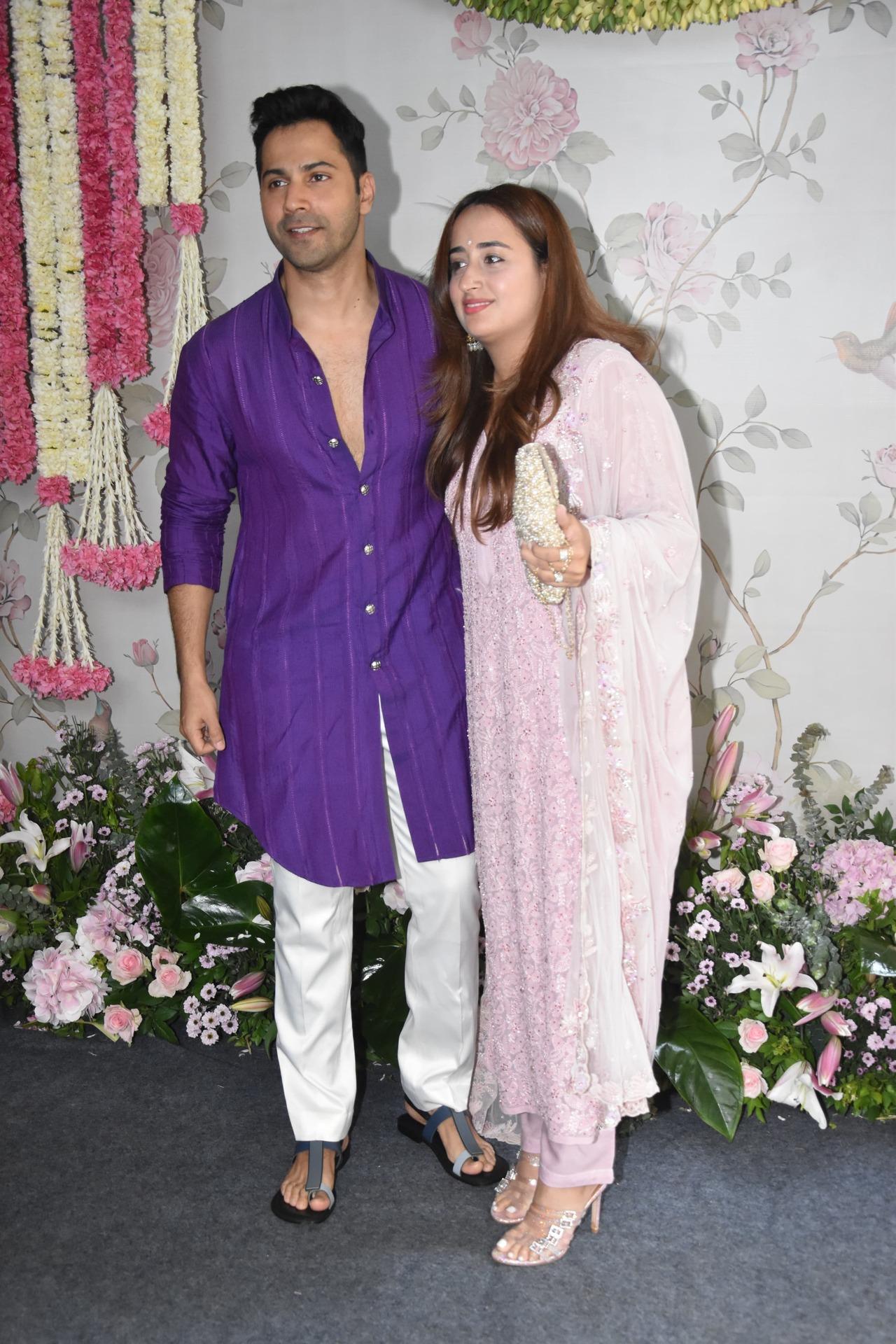 Varun Dhawan and Natasha Dalal also paid a visit to Arpita Khan's Ganpati celebration