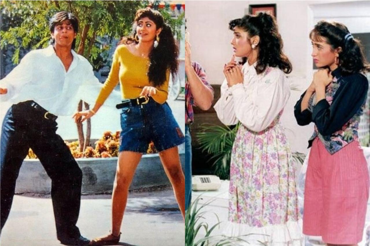 Consequently, prominent actresses of the era, including Karisma Kapoor, Raveena Tandon, Madhuri Dixit, Kajol, and Rani Mukerji, began incorporating Western fashion influences. Their wardrobes evolved to include short dresses, maxis, denim jackets, jumpers, and an array of fusion attire, blending the best of both worlds.