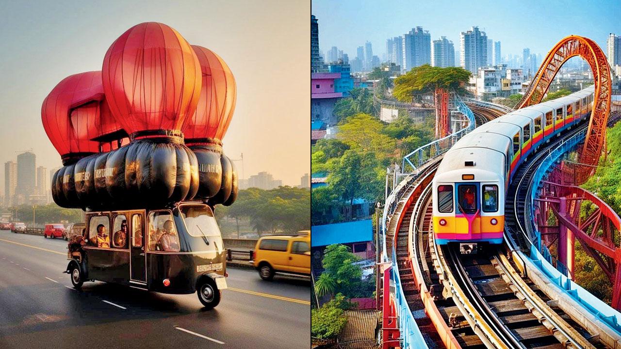 Manoj Omre’s recent AI artworks reimagine the city’s common modes of transport with a touch of fun