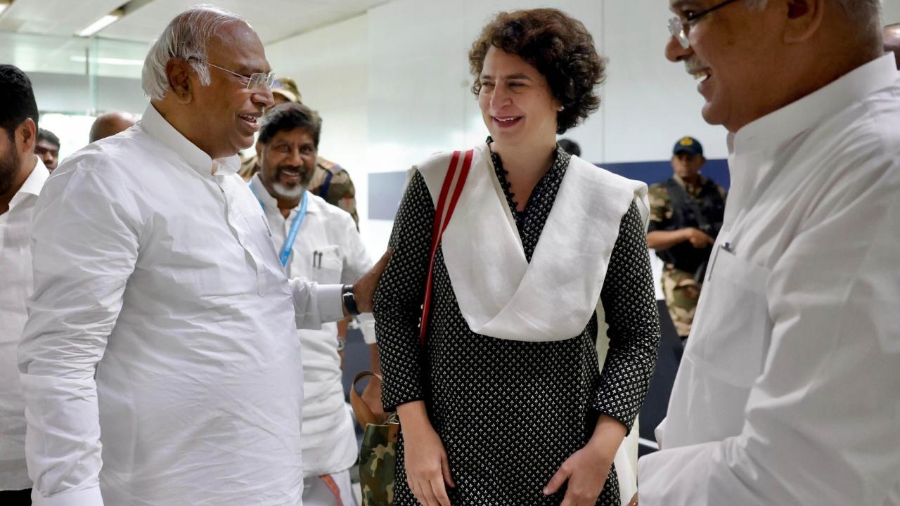 Congress president Mallikarjun Kharge, former party chiefs Sonia Gandhi and Rahul Gandhi, Priyanka Gandhi Vadra, Rajasthan Chief Minister Ashok Gehlot, Chhattisgarh CM Bhupesh Baghel, Himachal Pradesh CM Sukhvinder Singh Sukhu, Karnataka CM Siddaramaiah and general secretaries K C Venugopal and Jairam Ramesh, among others, were present at the meeting