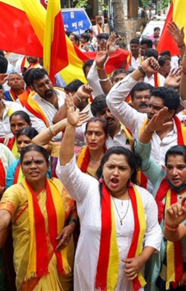Protests over Cauvery issue in K`taka