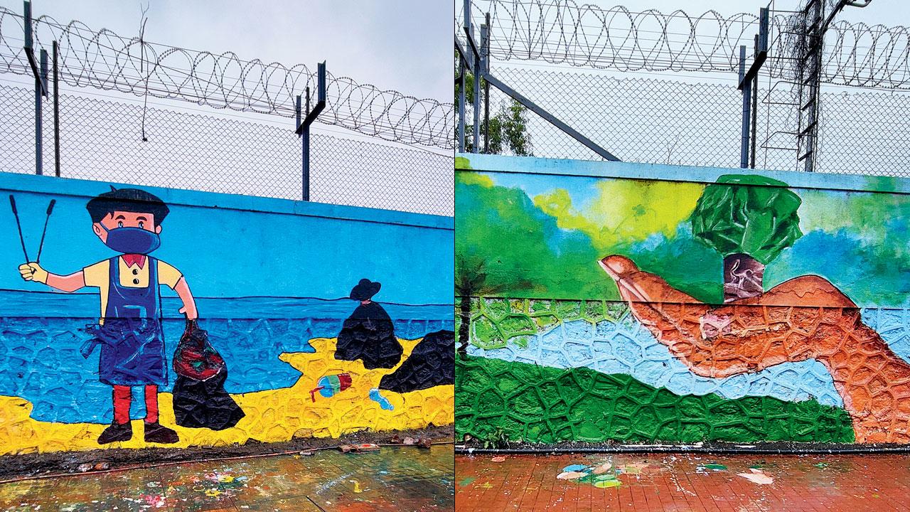 The thematic beautification at  Chembur. Pics courtesy/3 Art House