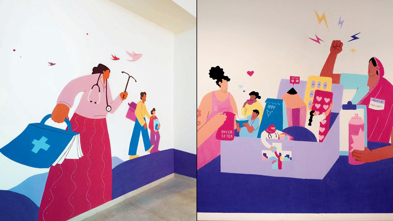 The murals on the office walls of IPPF, South Asia Region