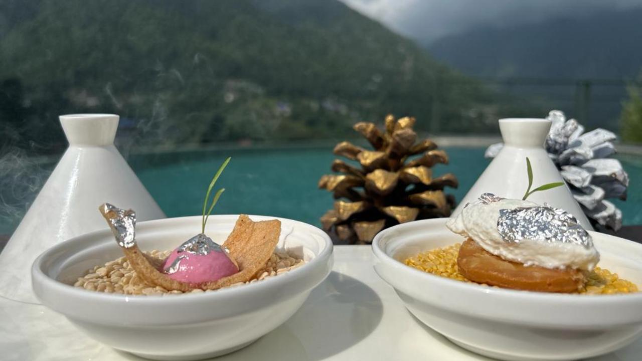 Chef Sumesh Thakur, culinary artisan of global cuisine at Araiya Palampur suggests making a smoked hung curd whole wheat papadi. The dish that uses curd is familiar yet delicious and perfect to celebrate Janmashtami. Photo Courtesy: Araiya Palampur