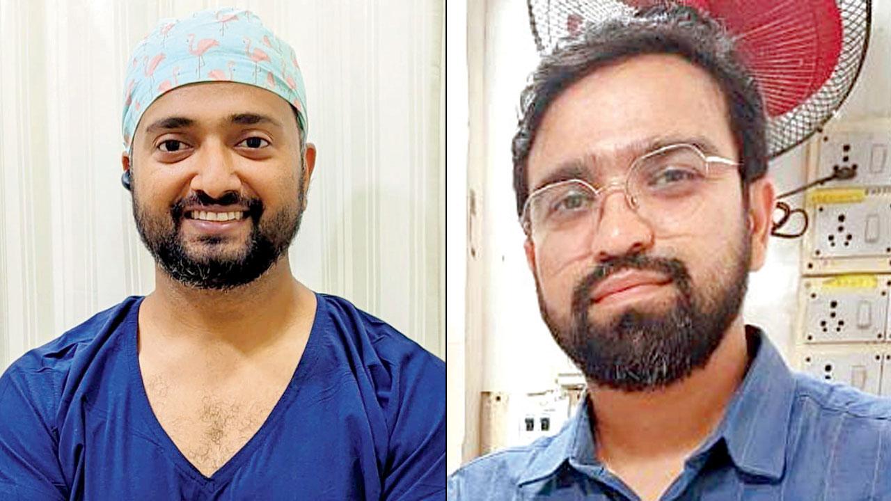 Dr Manish Kothari, spine surgeon at Jaslok hospital; (left) Dr Vivek Patel, consultant neurosurgeon and neuro-interventionalist