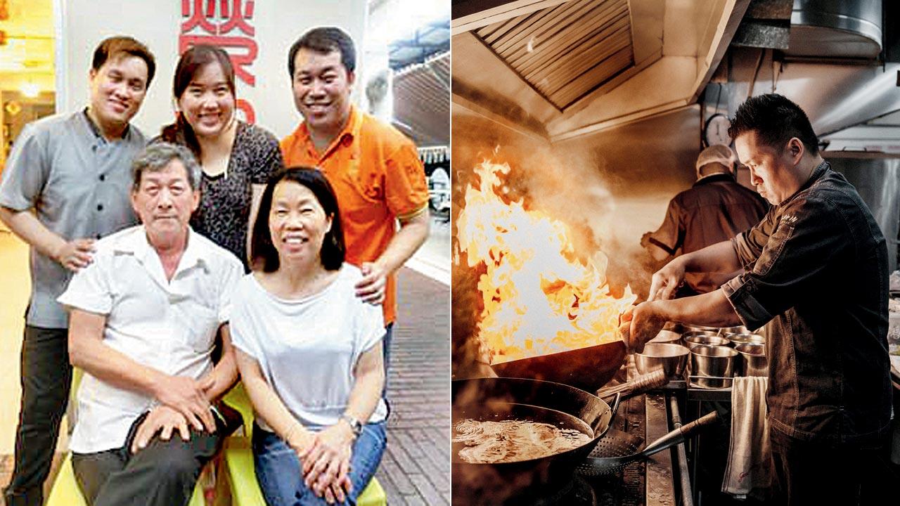 (Clockwise from left) Wayne Liew; Jiamin Liew and Paul Liew with their parents, Liew Choy and Mdm Koh; (right) chef Wayne in his kitchen