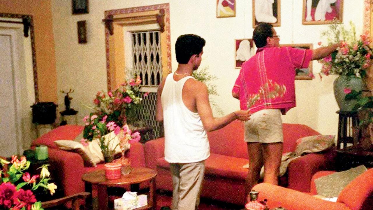 A photo dating back to around 1989. Here, Ferreira is getting ready for a party; spot his artworks on the wall. PIC COURTESY/CÉDRIC DORDEVIC