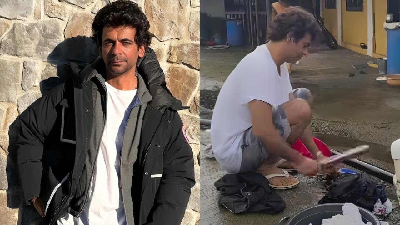 Jawan actor Sunil Grover shares Reel of him washing clothes by the road and fans can't stop laughing