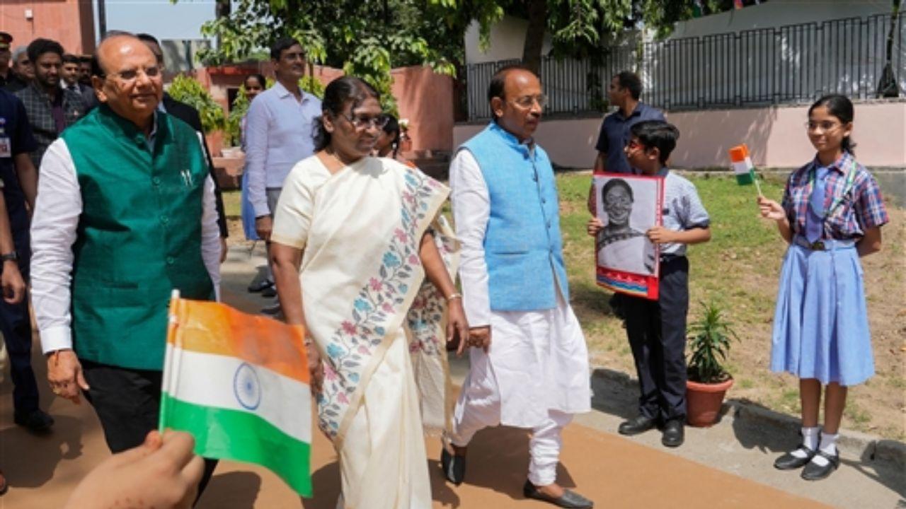 Mahatma Gandhi's statues in different poses has been installed inside the park named after him in Rajghat. 