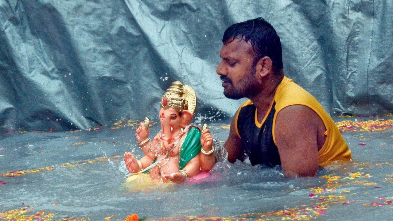 Mumbai: 88,000 idols immersed in natural spots so far, same as last year