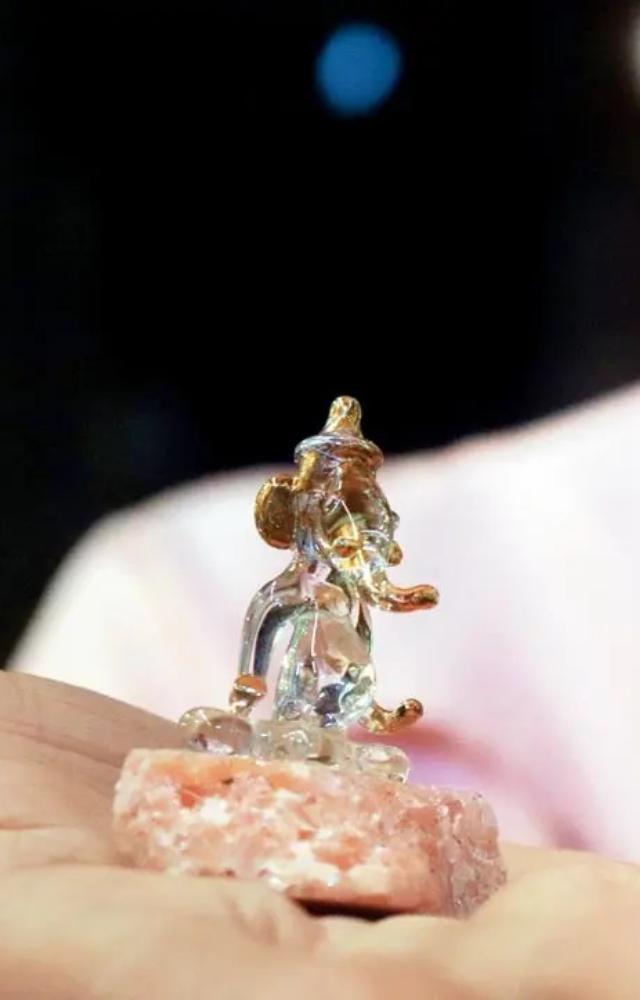 Rajkumar dabbles in many arts and is a specialist in making Ganesha idols, like this glass murthi
