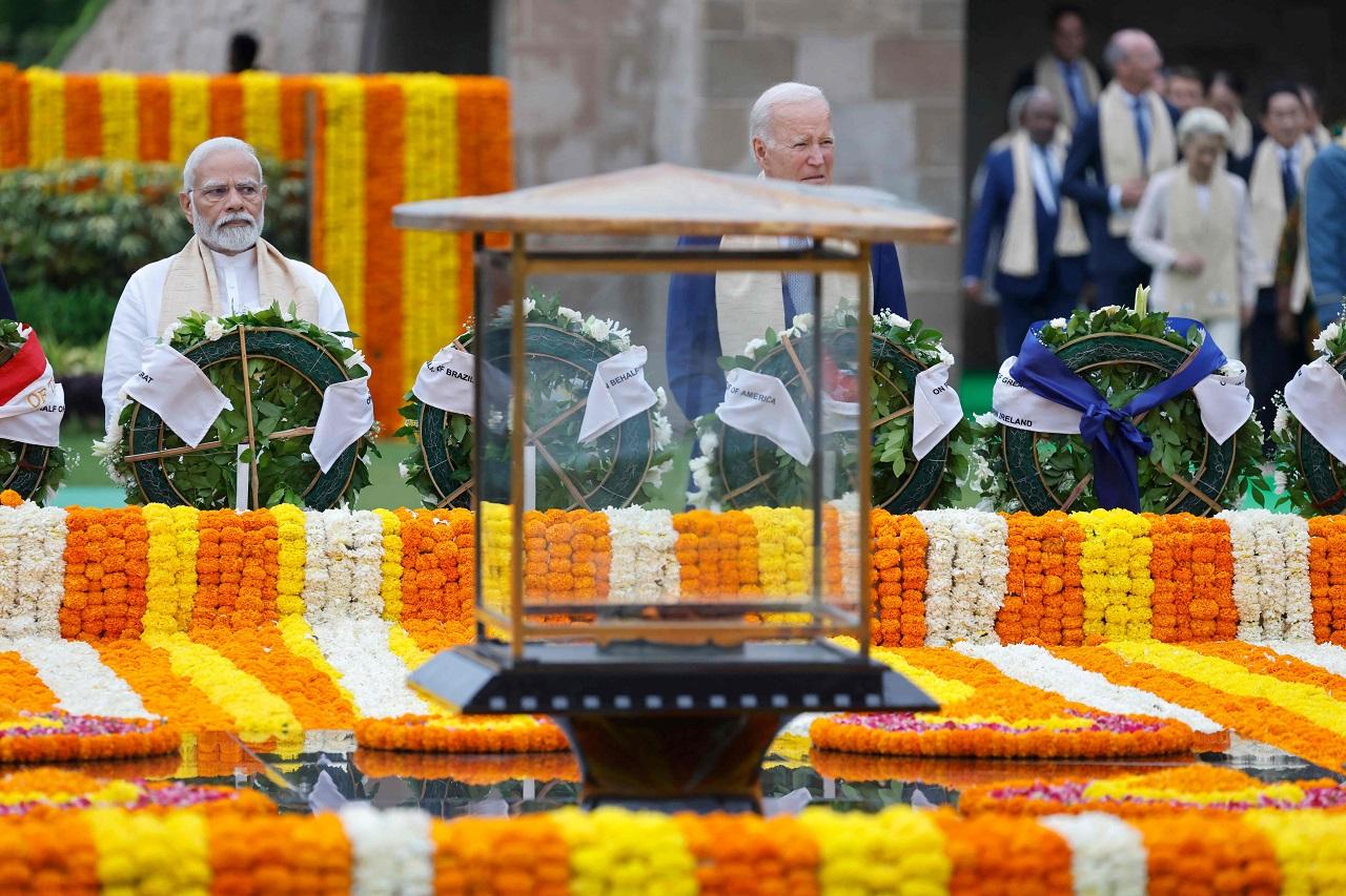 Later, PM Modi said in a post on X that at the iconic Rajghat, the G20 family paid homage to Gandhi -- the beacon of peace, service, compassion and non-violence