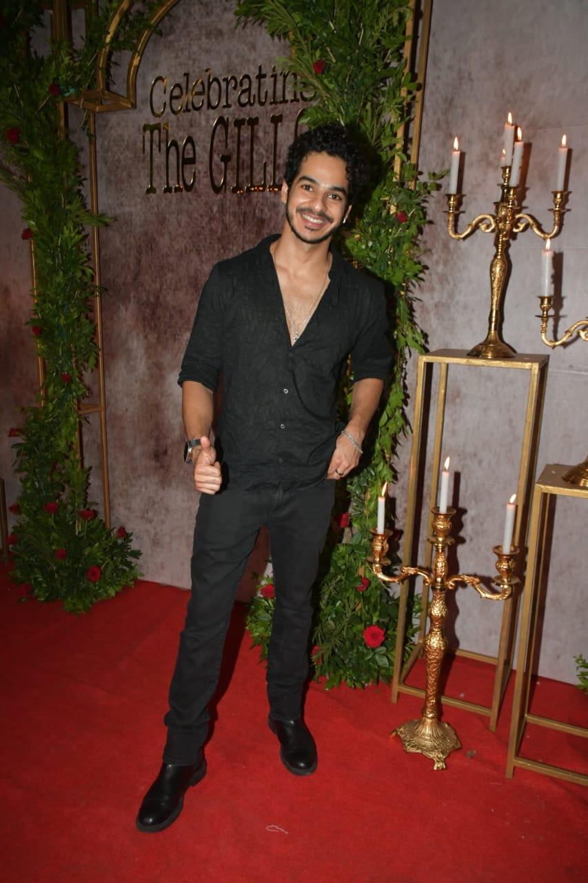 Ishaan Khatter was clicked at one 8 for AmanGill and Amrit Gill's party 