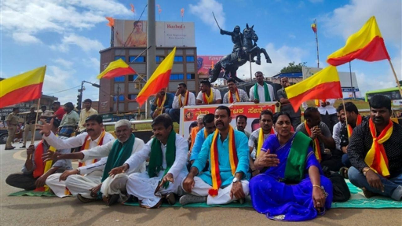 Farmers and pro-Kannada organisations demonstrated outside the airport too; a group had even gathered near Kempegowda International Airport's arrival gate to register their protest over the Cauvery water dispute.