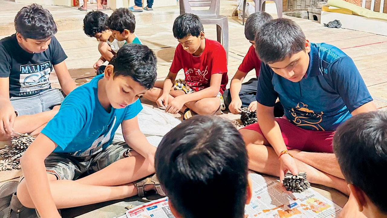 It took the residents three Sundays to prepare the pandal