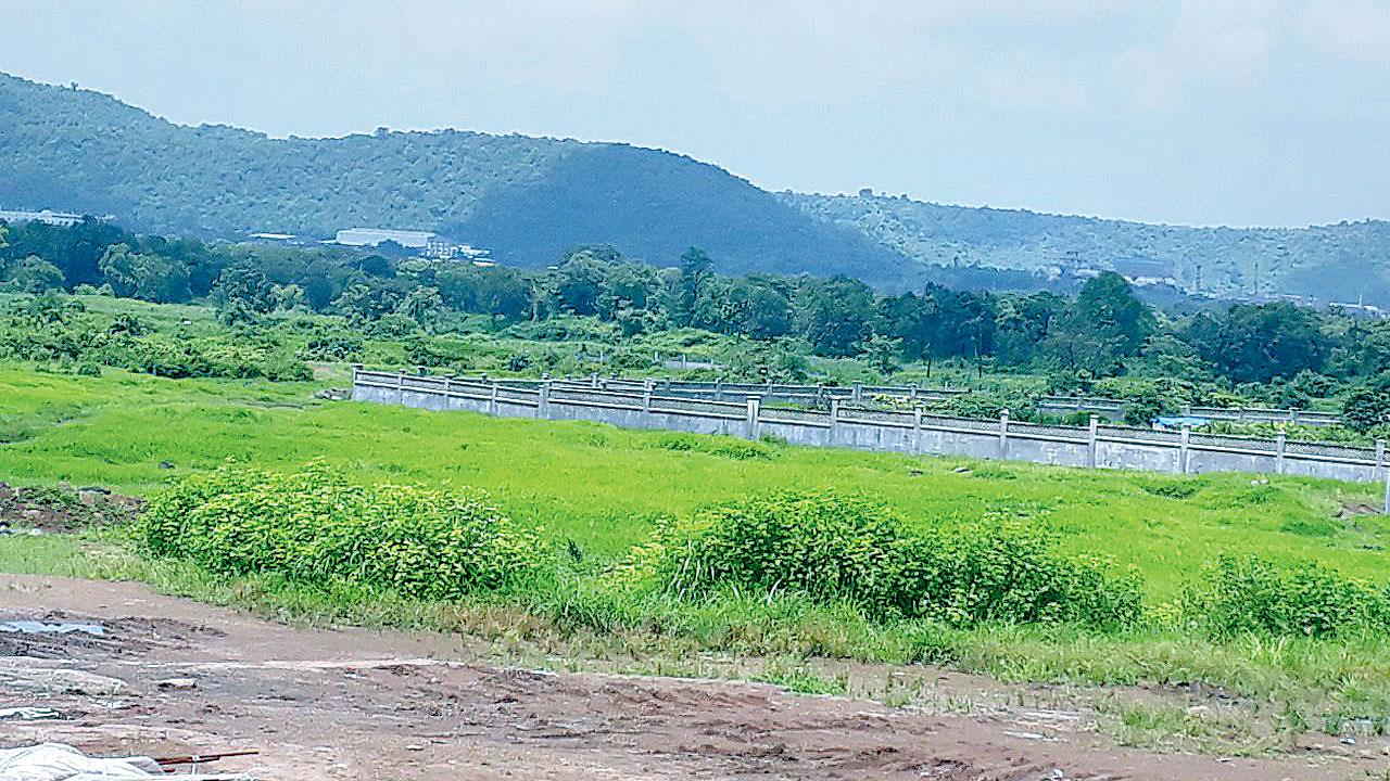 The 120-acre township land in Khalapur is in the name of the project’s chief promoter, a retired IPS officer