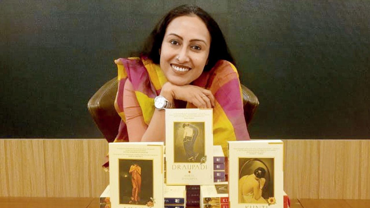 Koral Dasgupta with her books