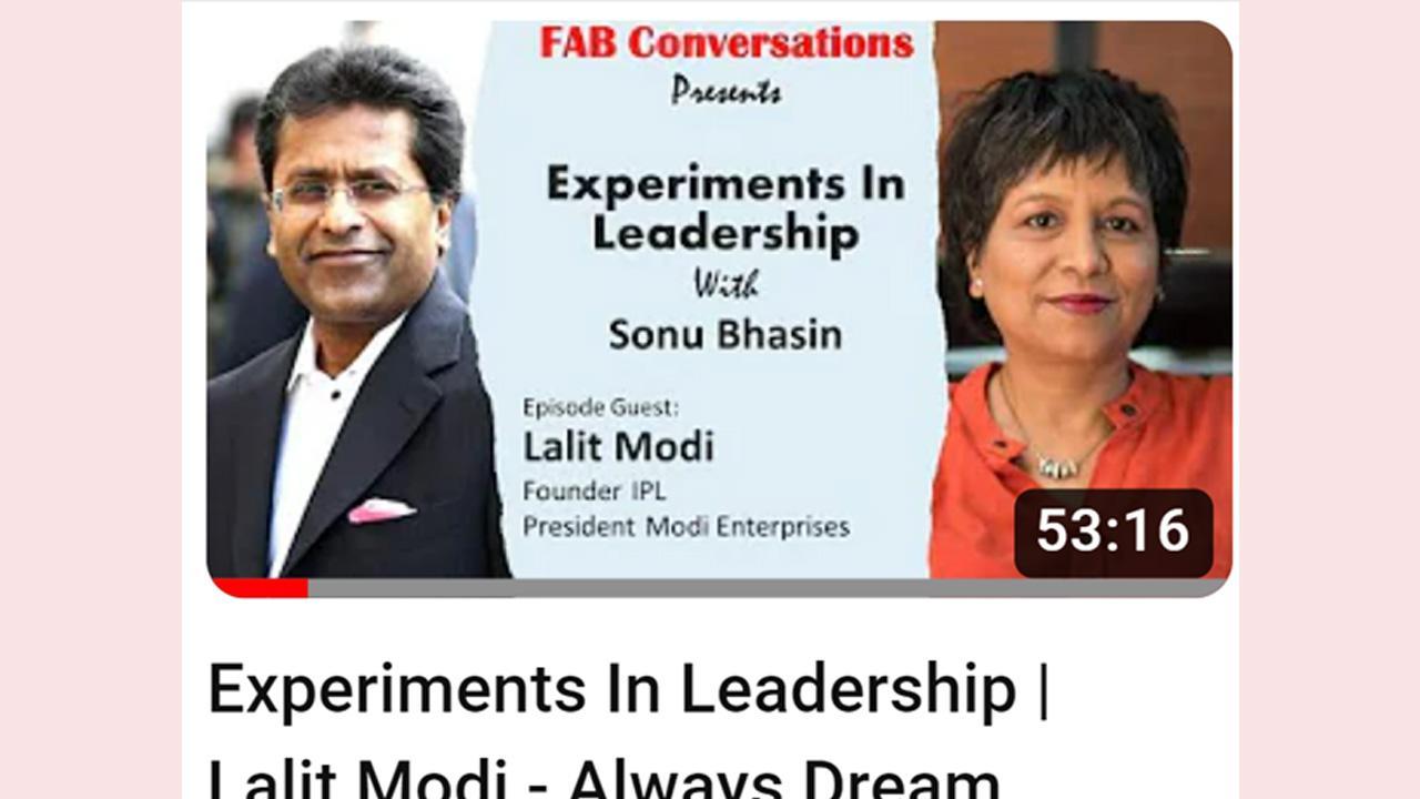 Experiments In Leadership | Lalit Modi - Always Dream Something Big & Stay With