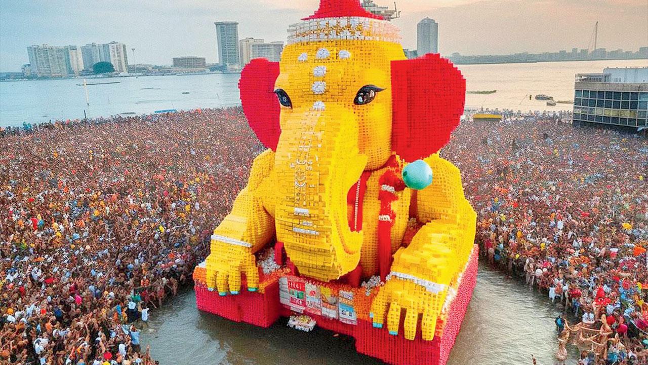 Varun Gupta’s AI LEGO Ganpati artwork