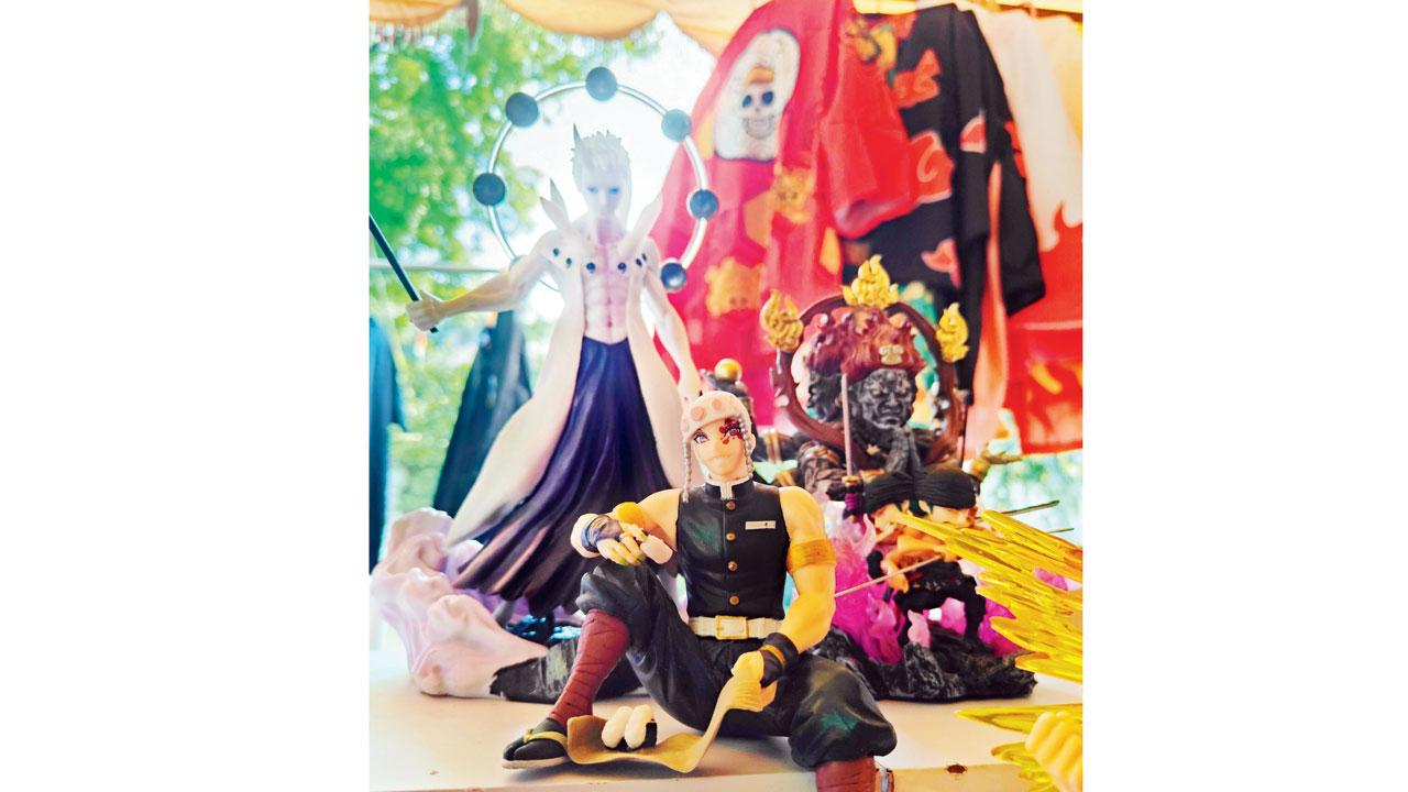 Merchandise from the popular anime series