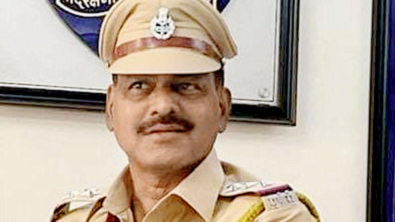 Senior police inspector Milind Desai at his retirement function on August 31